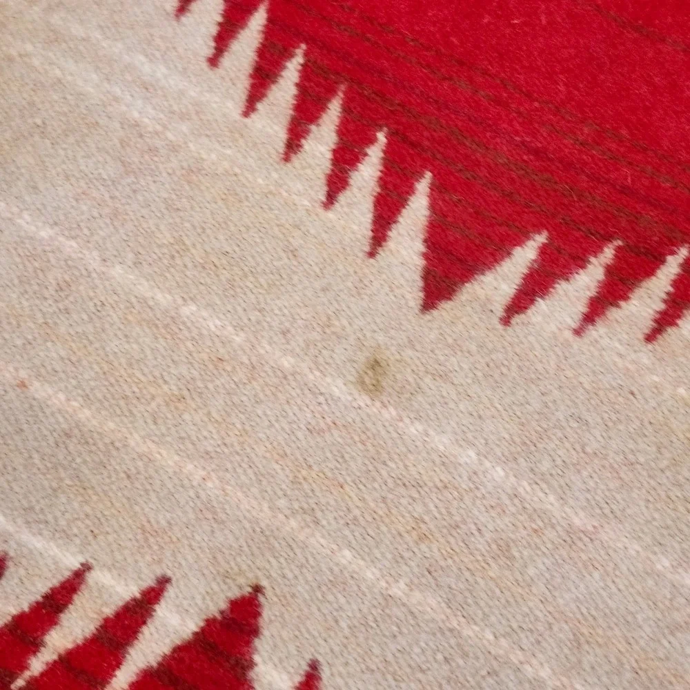 Pendleton Beaver State Wool Blanket Appx. 6x78 Red Cream Southwestern Geometric